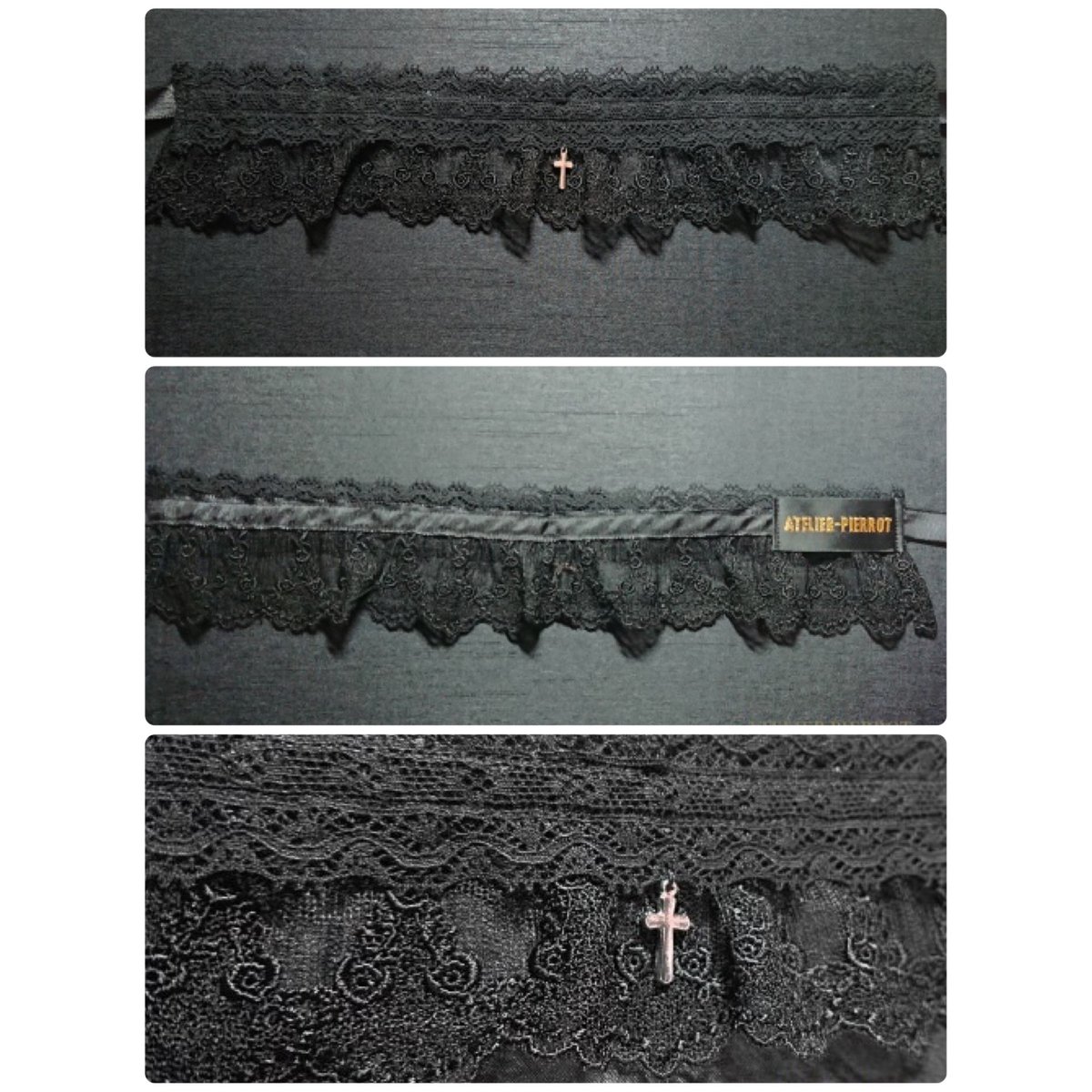 ATELIER-PIERROT】KCH-01/十字架レースチョーカー/ホワイト