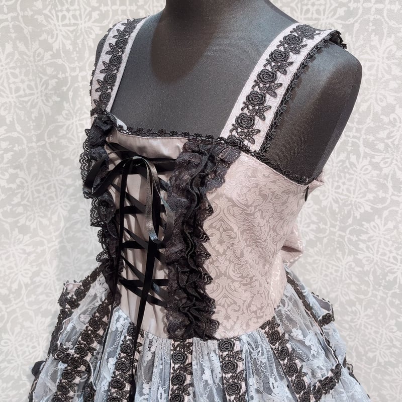 h.NAOTO】Classical Bird Cage Dress(GY/M)/CNF37-