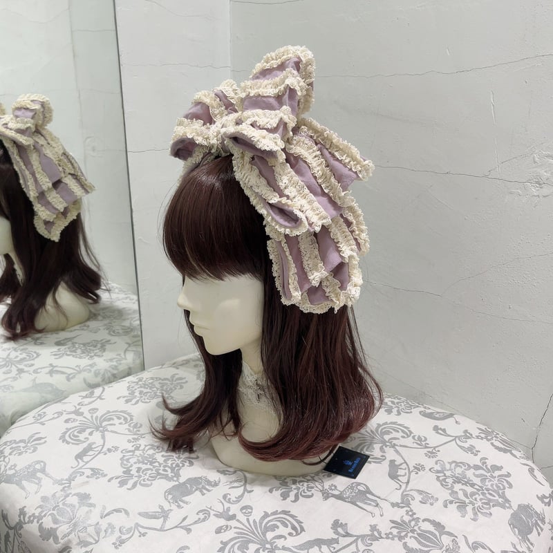星箱Works】お人形風シャンティクリームリボンカチューシャ