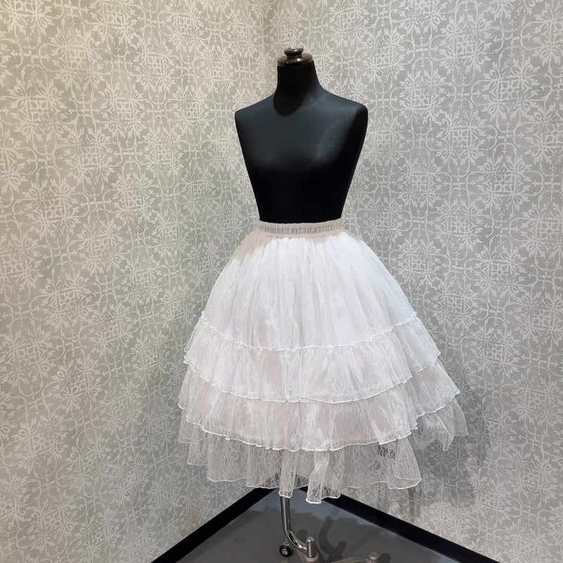 【希少・美品】ATELIER PIERROT ふんわり スカート 総柄 リボン ATELIER-PIERROT】Ruffle Chiffon Skirt -Lace-/TS