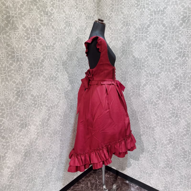 h.NAOTO FRILL ベロア フィッシュテール スカート 赤