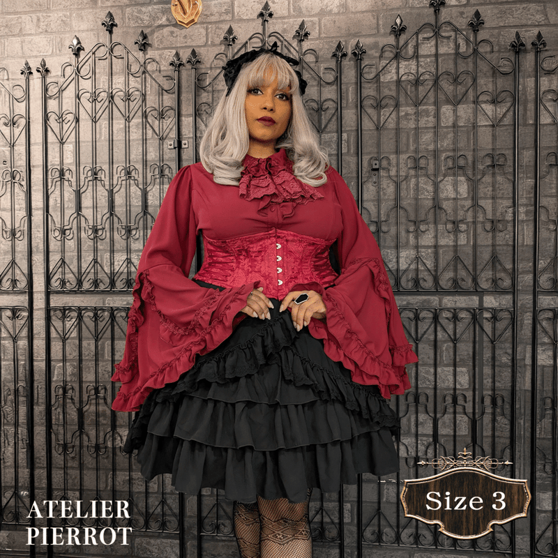 ルイーズジャボタイブラウス　綿 ATELIER PIERROT】ルイーズ ジャボタイ ブラウス【サイズ2