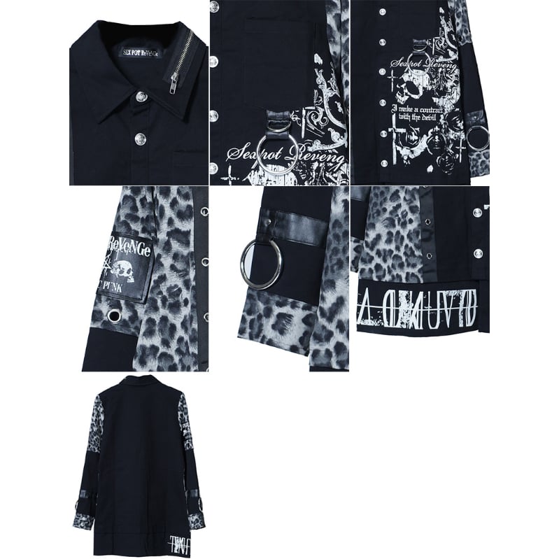 SEXPOTReVeNGe】SKULL DARK PUNKISH LEOPARD シャツ ジ