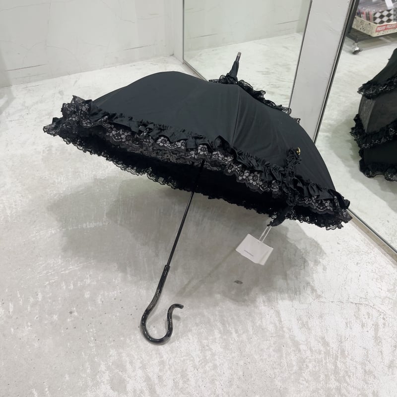 アプレビュート日傘【shine-ripple】シャインリップル 黒フリル レース アプレビュート日傘【shine-ripple】シャインリップル 黒フリル