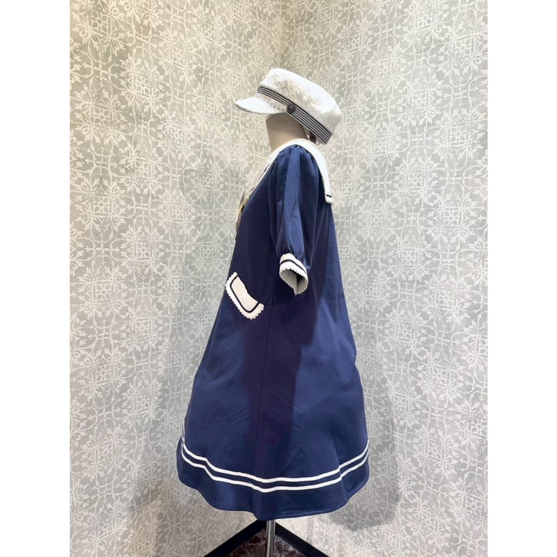 Amavel ケープワンピース 青 Amavel Pretty Flower ケープワンピース