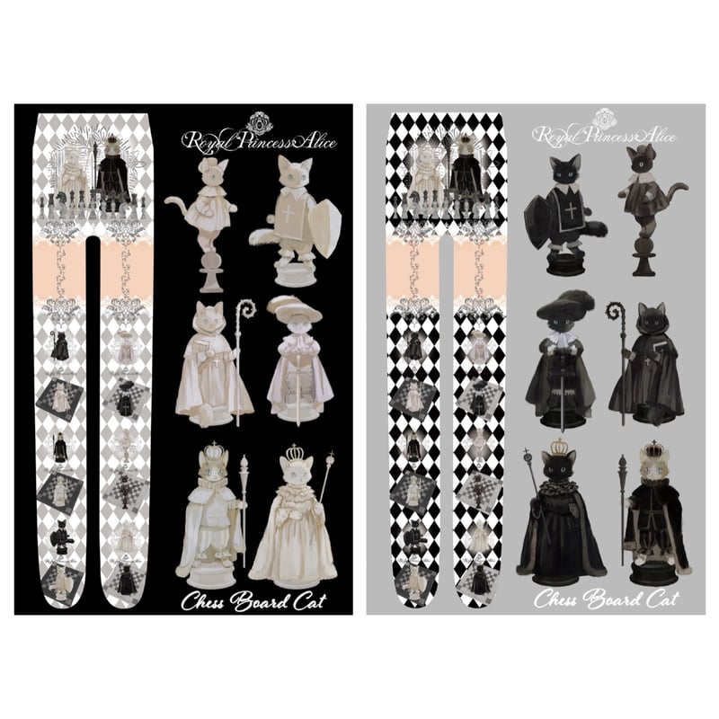  princess Alice猫柄黒白浴衣帯セット Cat in Wonderland ねこ助コラボ ドレス（青）【1月下旬より随時