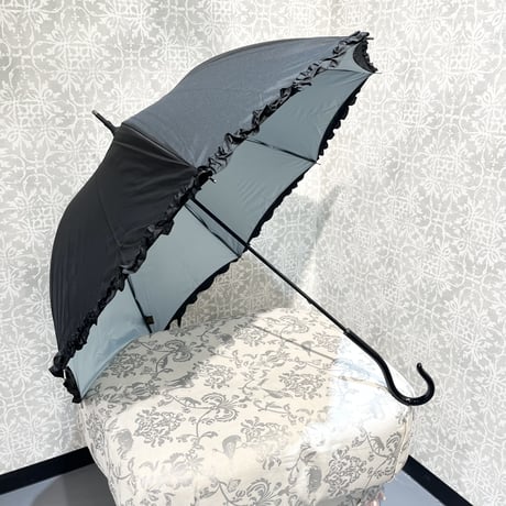 【Apleberute】 large-rosee (ラルジュ ロゼ) - 1級遮光 晴雨兼用 雨傘 UVカット 長傘 フリル/0102-22001