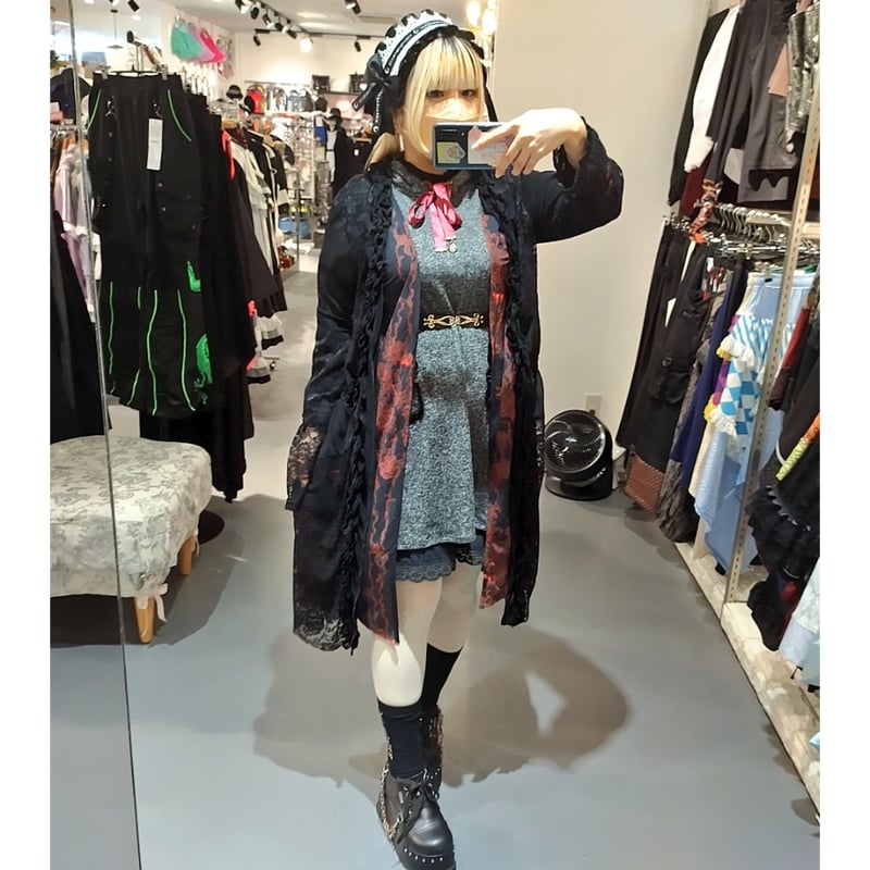 h.NAOTO カーディガン 黒ミサ×h.NAOTO コラボカーディガン Lサイズ 黒