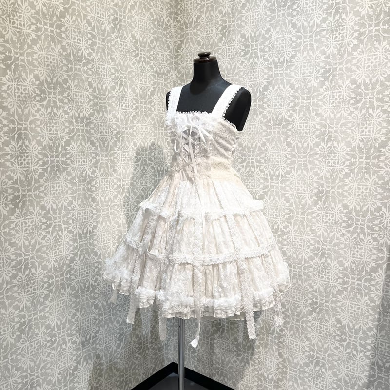 h.NAOTO】White Rose Bird Cage Dress/CNF34-O067