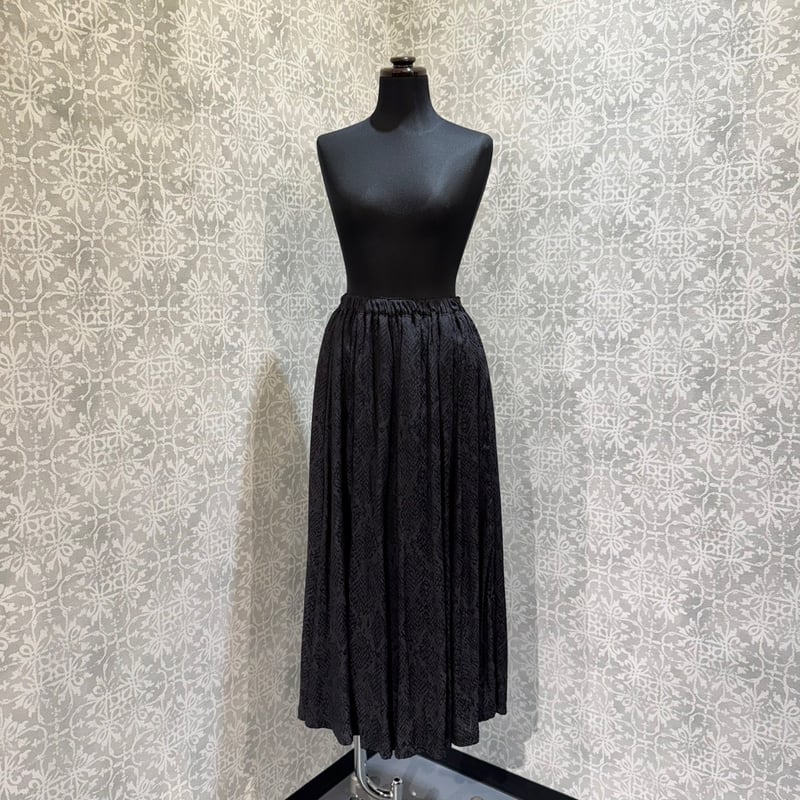 h.NAOTO】Snake Jacquard Flared Skirt/CNF33-S065