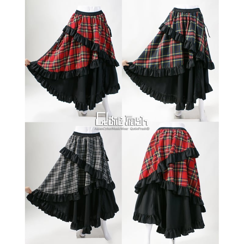 QutieFrash フレアスカート バーガンディ