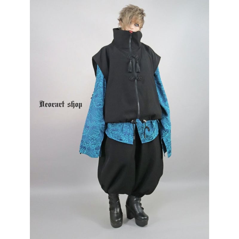 Deorart】 【GOTH CHINA】チャイナ・中華ボタン ジレ ベスト[無地]（DRT