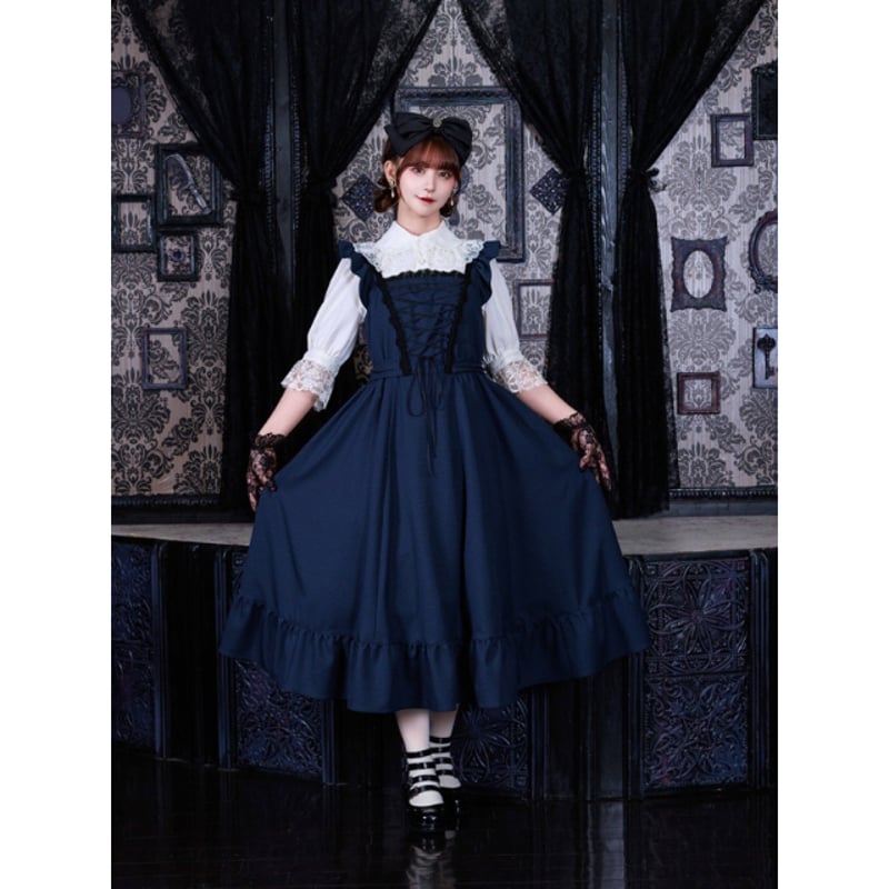 MIHO MATSUDA /ジャンパードレス・アルベルト ブラック【最終価格】 MIHO MATSUDA】ジャンパードレス・オルト/504013【お取り寄せアイテム