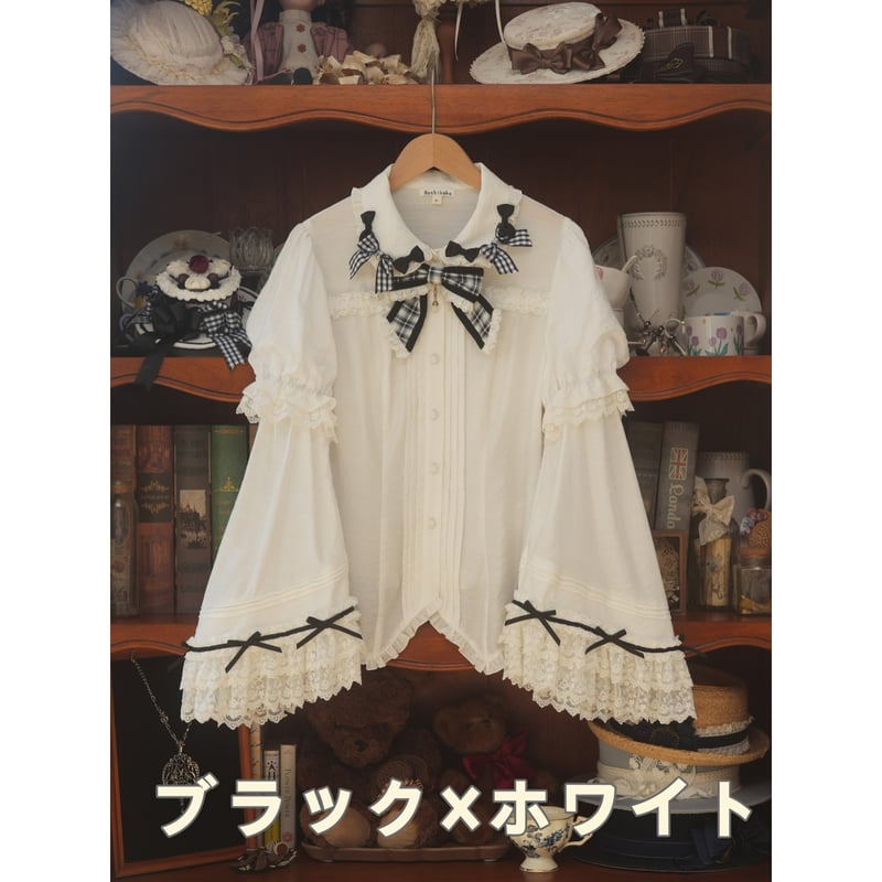 星箱Works】ホイップクリームホールケーキ 姫袖付きチェックリボン