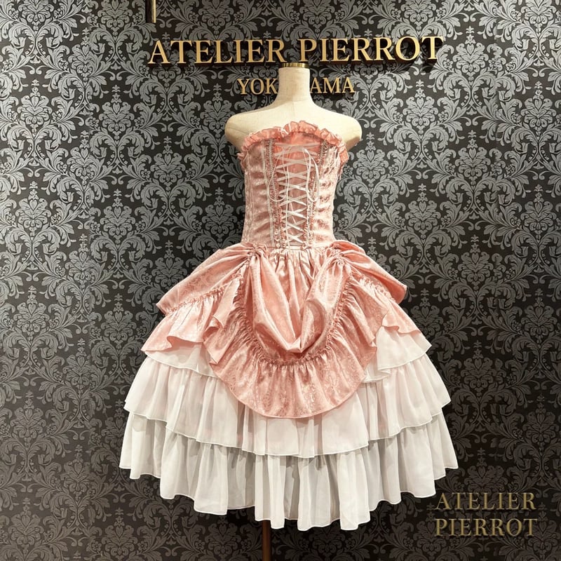 ATELIER-PIERROT】Bustle Corset Dress Rose Jacqu ATELIER-PIERROT】Bustle Corset Dress Rose Jacqu