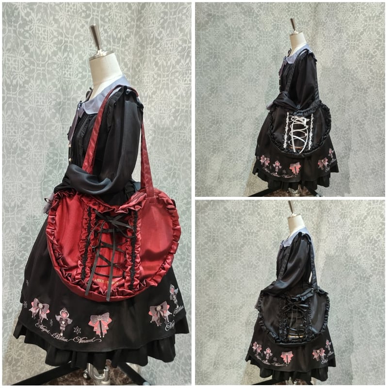 ATELIER-PIERROT】Lace up Ribbon Heart Bag/AK-14
