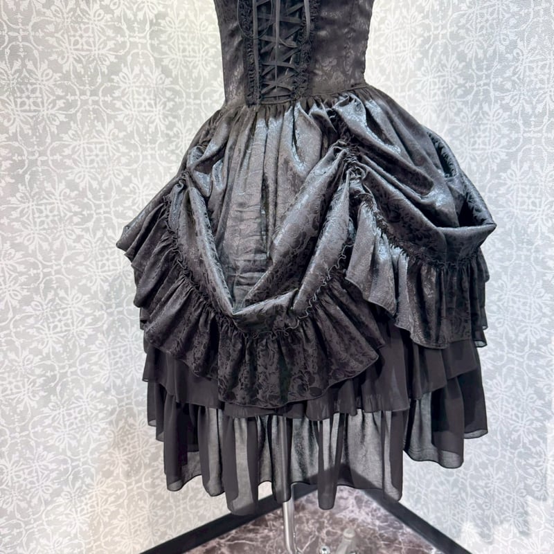 ATELIER PIERROT Bustle Corset Dress ネイビー ATELIER-PIERROT】Bustle Corset Dress Rose Jacqu