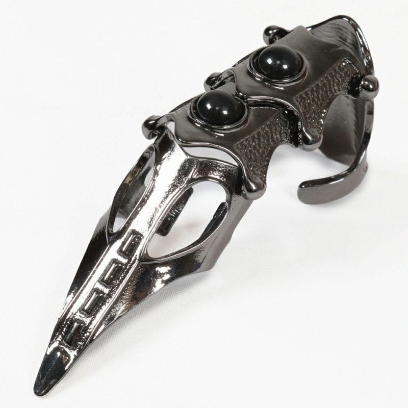 Deorart】黒玉デザインアーマーリング 指輪 [フィンガーリング