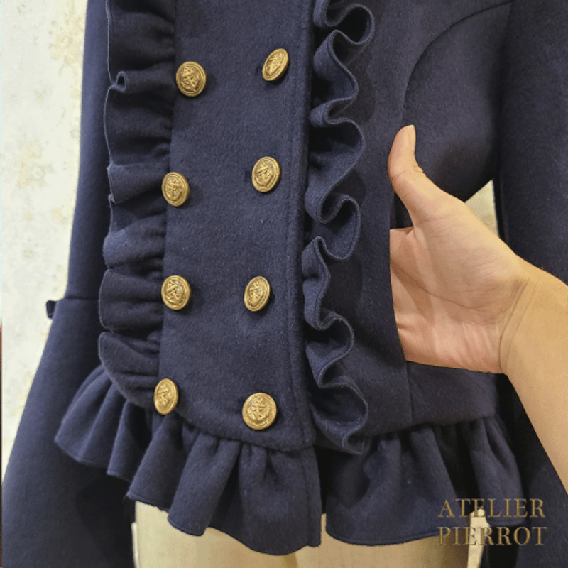 【ATELIER PIERROT】アレッタショートコート ネイビー　サイズ1 ATELIER PIERROT】アレッタショートコート ネイビー サイズ1