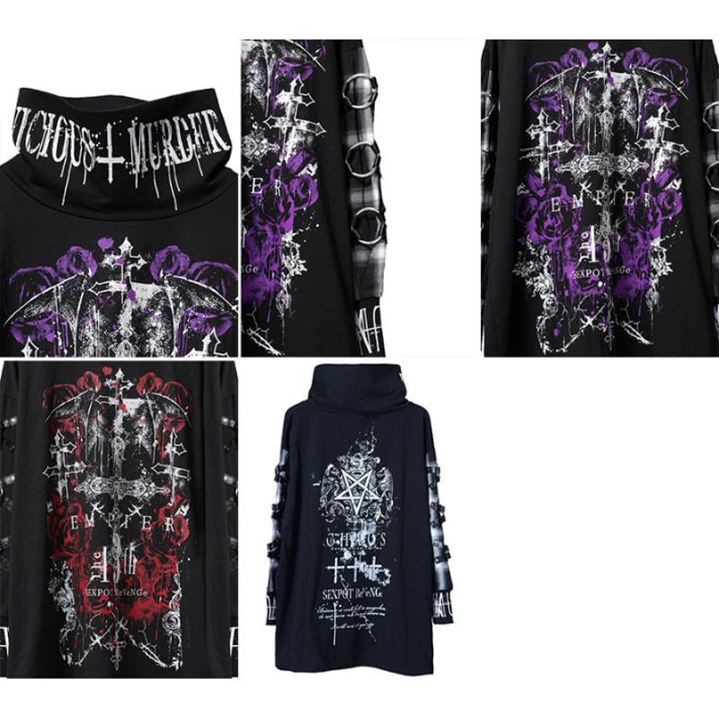 10/25限定価格！THETOE♡Wagner Hoodie Dress SEXPOTReVeNGe】VICIOUS MURDER HIGH NECK ボンデージ カ