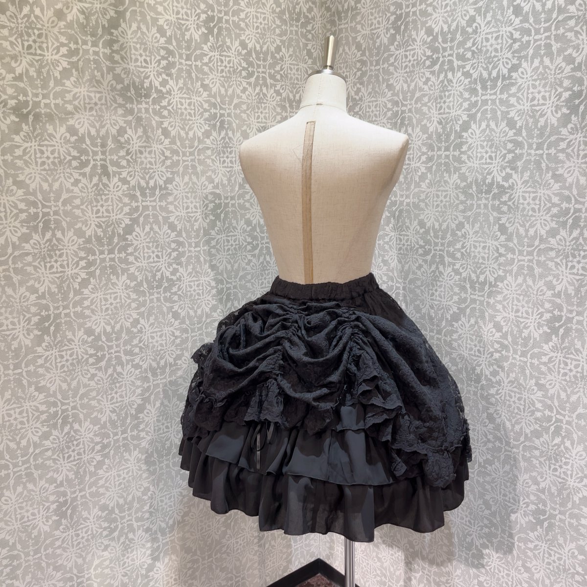 【希少・美品】ATELIER PIERROT ふんわり スカート 総柄 リボン ATELIER-PIERROT】Victorian Ruffle Lace Skirt/GS