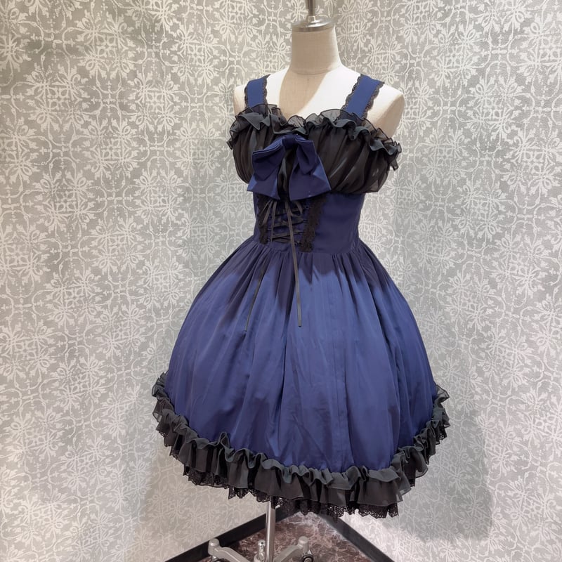 ATELIER PIERROTネイビー フリル5段ワンピース ATELIER PIERROTネイビー フリル5段ワンピース