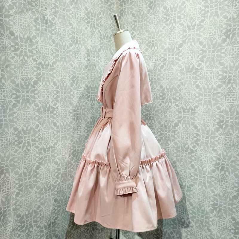 Amavel Dolly Ribbon ケープトレンチコート アイボリー Amavel Dolly Ribbon ケープトレンチコート アイボリー