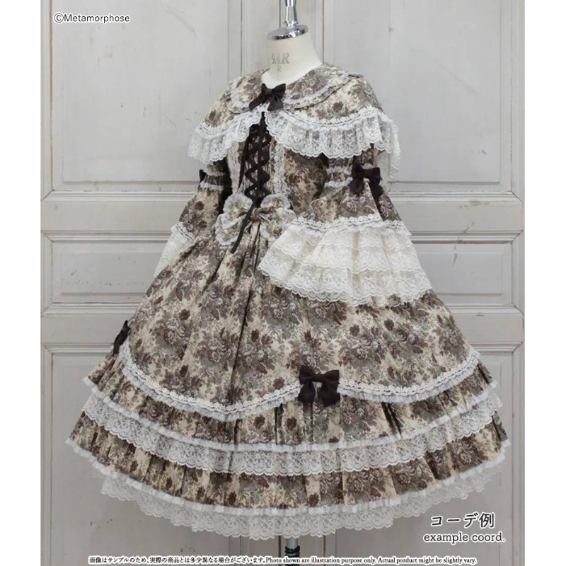 受注予約】メタモルフォーゼ/ゴブランブーケレースフリル姫袖ドレス