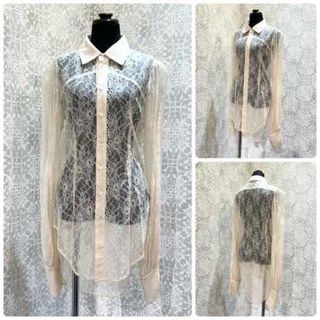 h.NAOTO blood グレー レースアップ 長袖トップス 美品 h.NAOTO blood グレー レースアップ 長袖トップス 美品 Yahoo