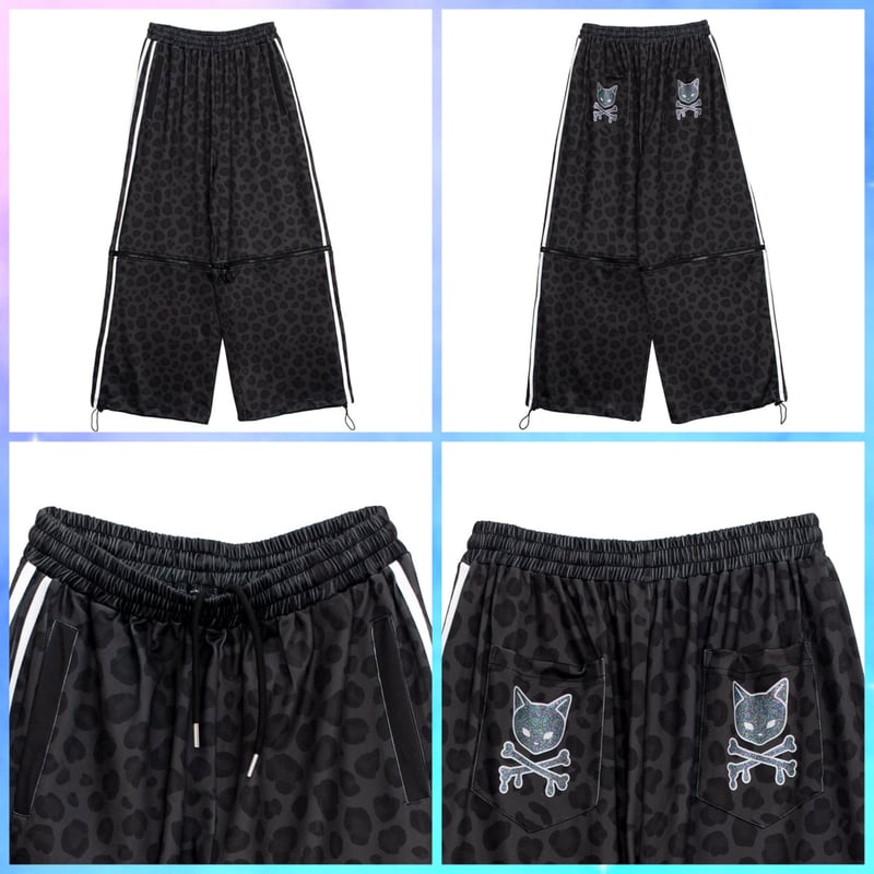 APPAREL]/リッスンフレーバー/平成レオパード2WAYジャージパンツ WHITE