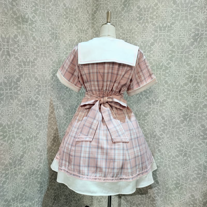 Amavel Twinkle Plaid セットアップ風セーラーワンピース Amavel】Twinkle Plaid セットアップ風ワンピース/125170593 |