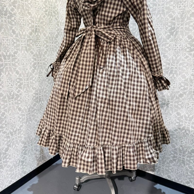 星箱Works】シーソルトマキアート デニムチェック リボンワンピース