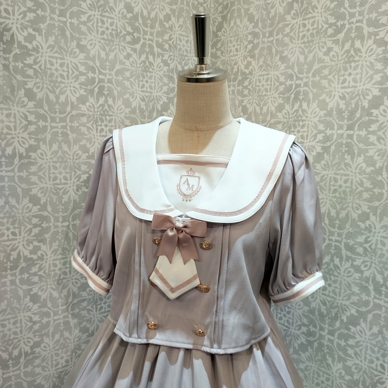 Amavel】 セットアップ風セーラーワンピース(ミドル丈