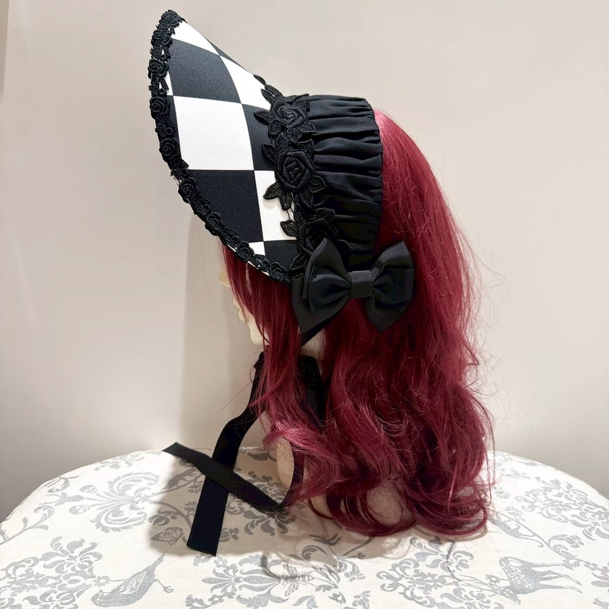 Enchantlic Enchantilly】ダイヤ柄ハーフボンネット/012-702-98