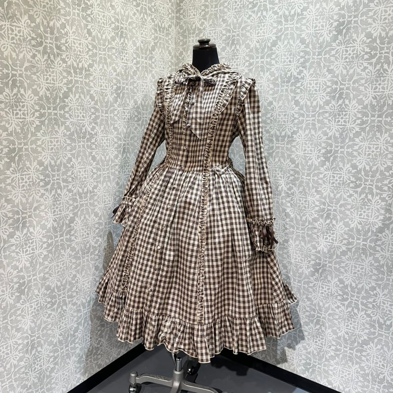 星箱Works】シーソルトマキアート デニムチェック リボンワンピース