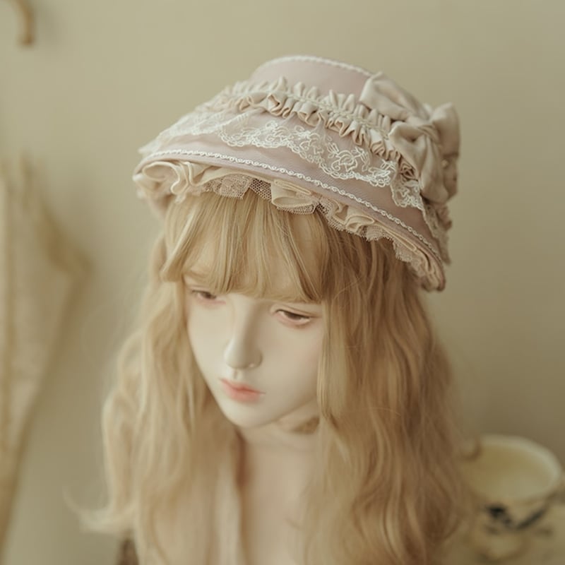 【公式完売品/星箱works】リボンタルト帽子型ボンネット サックス リボンタルト 帽子型ボンネット | HoshibakoWorks