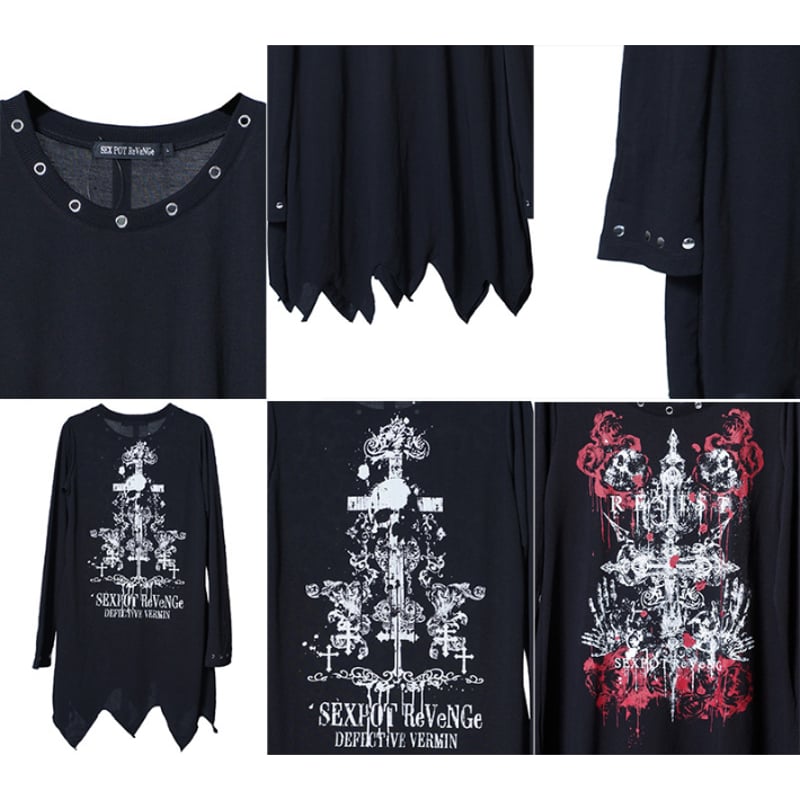 SEXPOT ReVeNGe　カスタム一点もの前開きカットソー SEX POT ReVeNGe - SEXPOT ReVeNGe カスタム一点ものTシャツの通販 by