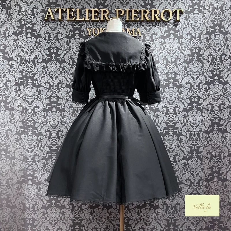 ATELIER PIERROT Vallée lys ブラウス 黒 ATELIER-PIERROT/Vallée lys】 Sugar Lace Ribbon