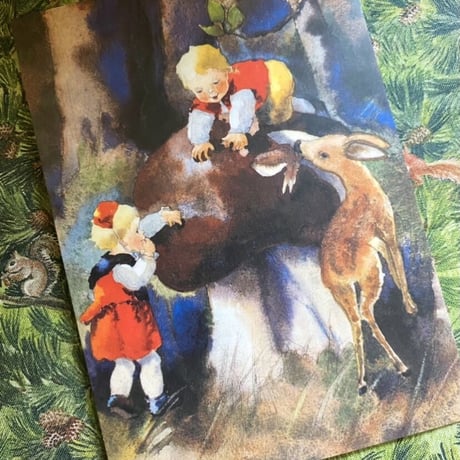 スイス製　『きのこクライミング』　妖精　フェアリーズ　ポストカード