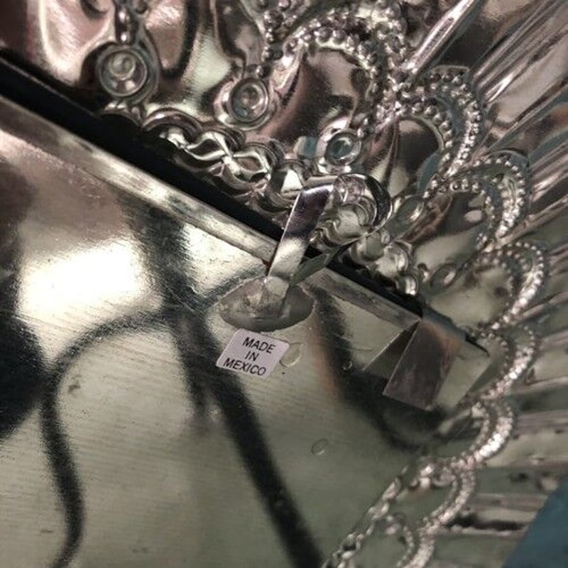 メキシコ 縁起物 ブリキ雑貨 花鏡 ミラー オハラータ ブリキ 花 太陽