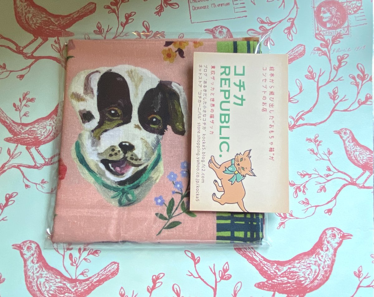 ナタリーレテ いろんな 猫イヌねこ犬いぬ ハンカチ 45×45 ハンカチーフ