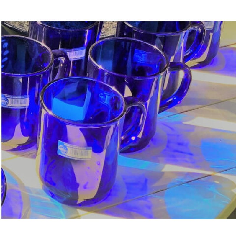 サファイアブルー 耐熱ガラス マグカップ | 世界の猫祭コチカーニバル