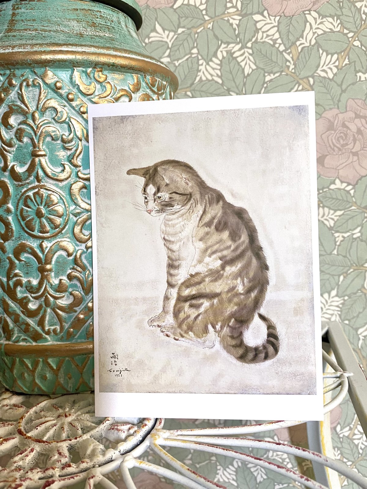 藤田嗣治/レオナール フジタ【 猫 】希少な画集より、現代絵画 藤田嗣治 仕立て屋の猫 レオナールフジタ 猫の絵 猫雑貨(藤田