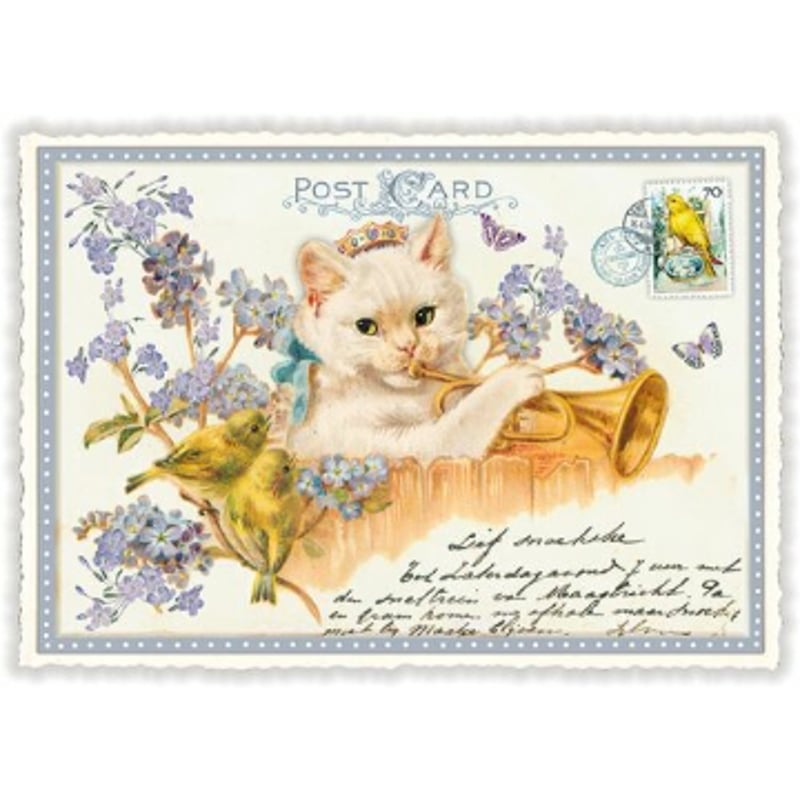 ドイツ製 猫 ミュージカルキャット トランペット 小鳥 カナリア 楽器 