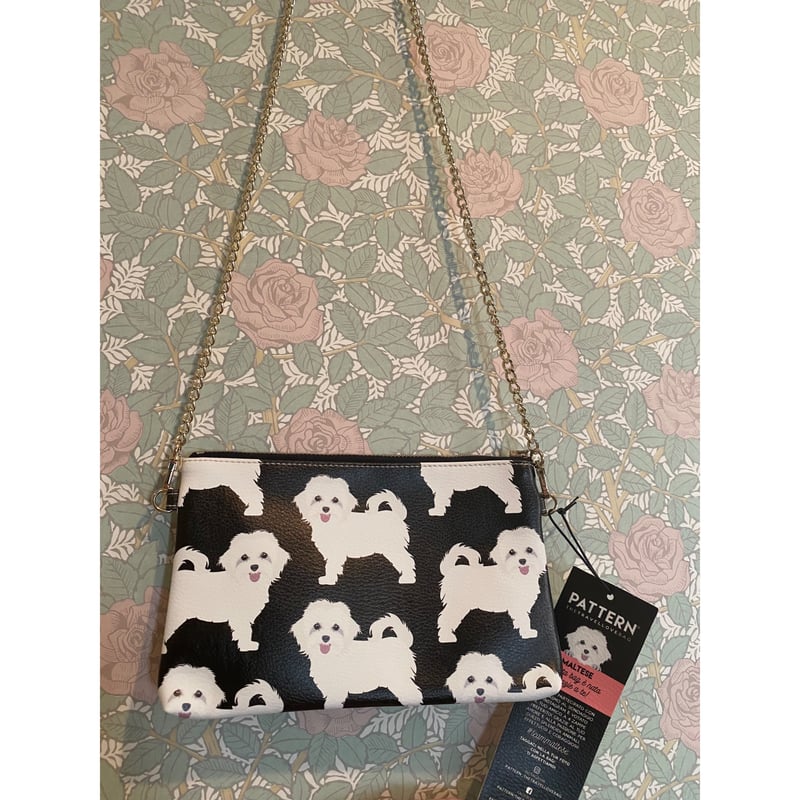 イタリア製 2WAYバッグ ポシェット ポーチ 犬柄 クラッチ ショルダー付