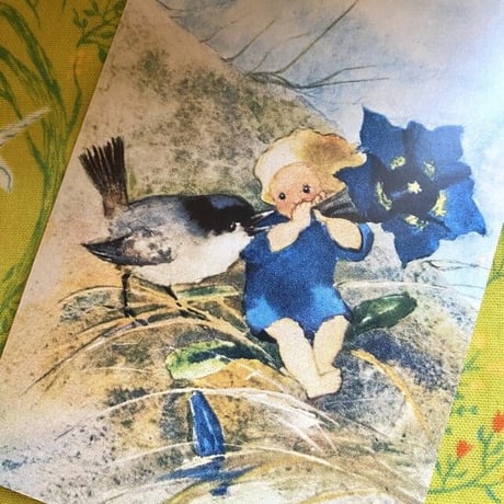 スイス製　『春の歌』　妖精　フェアリーズ　小鳥　ポストカード