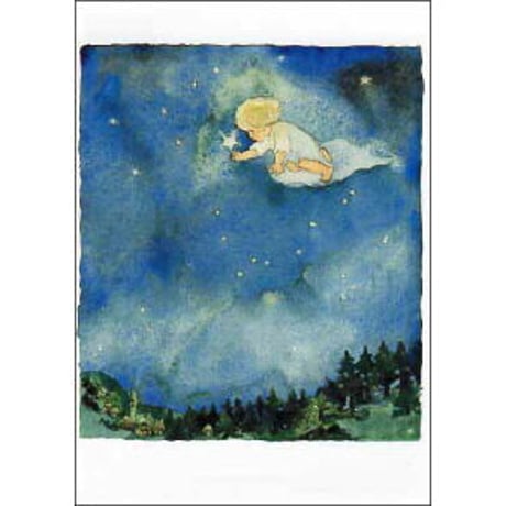 スイス製　『星の夜』　妖精　フェアリーズ　ポストカード