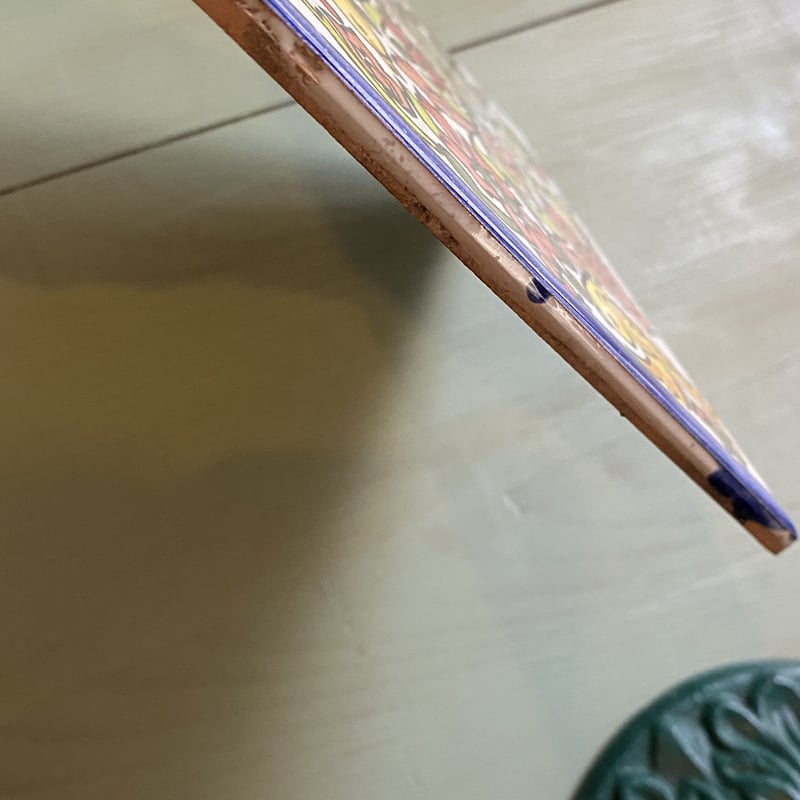 イタリア製 カナリア 花 タイル 陶板 アートタイル 陶器 手描き