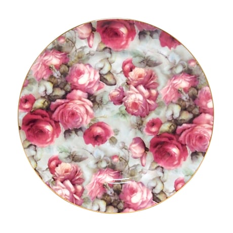 イギリス王室　ステッチコール　ローズ　プレート　薔薇　絵皿　ボーンチャイナ