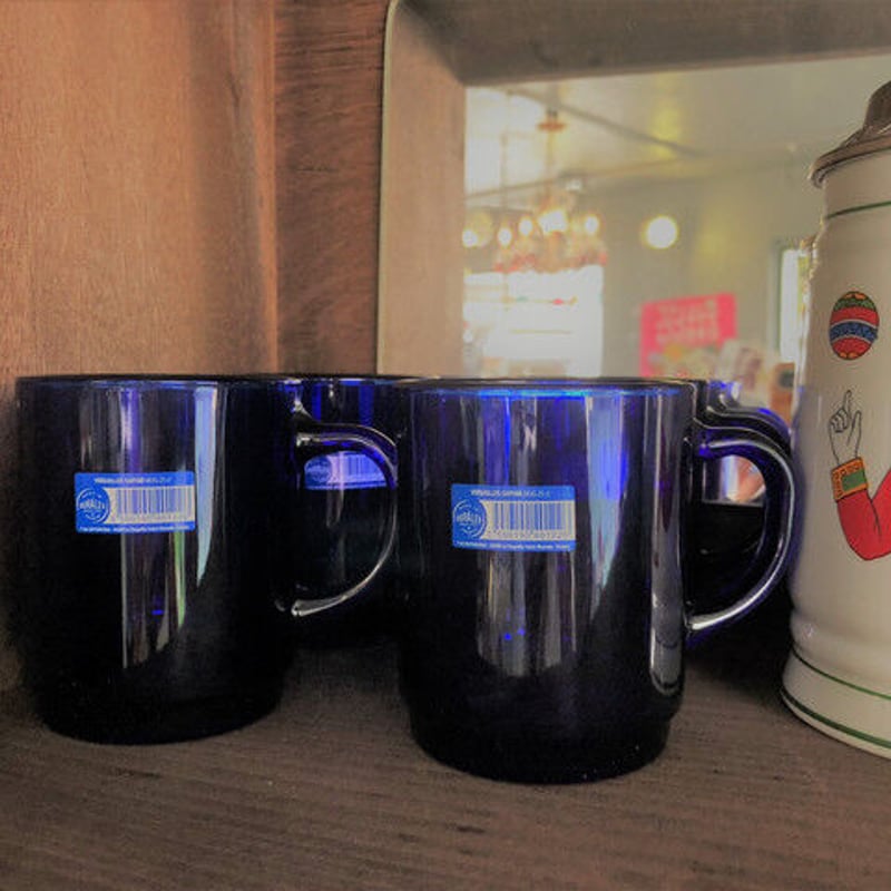 サファイアブルー 耐熱ガラス マグカップ | 世界の猫祭コチカーニバル